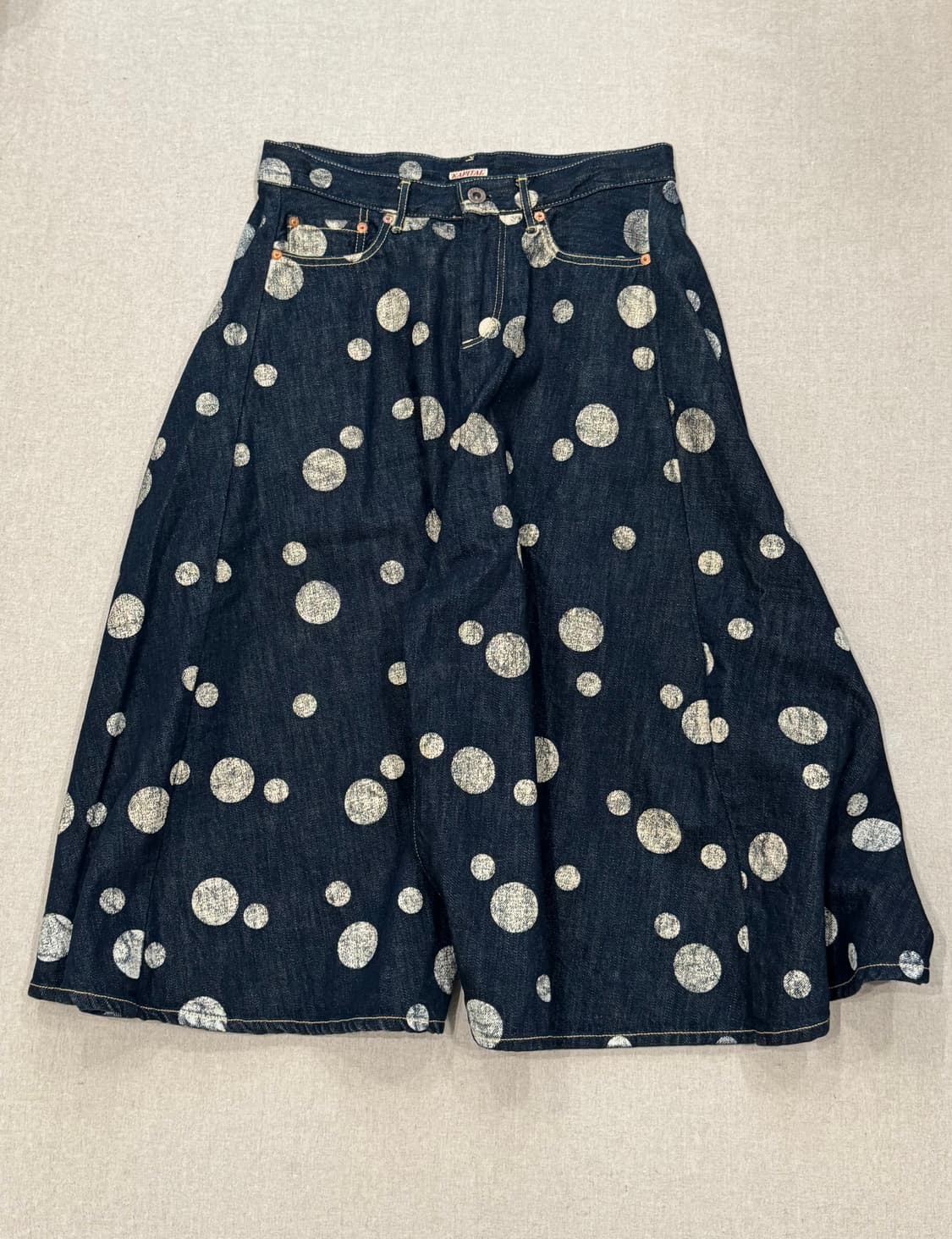 캐피탈 인디고 도트 데님 와이드 스커트 팬츠 상품이미지1