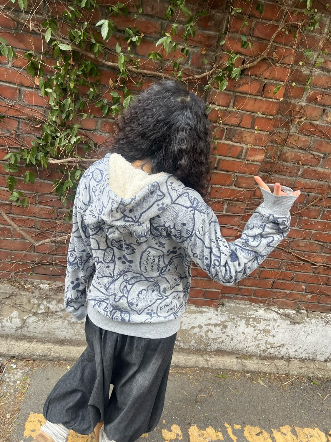 Necobuch-san 고양이 캐릭터 후드 집업 상품이미지7