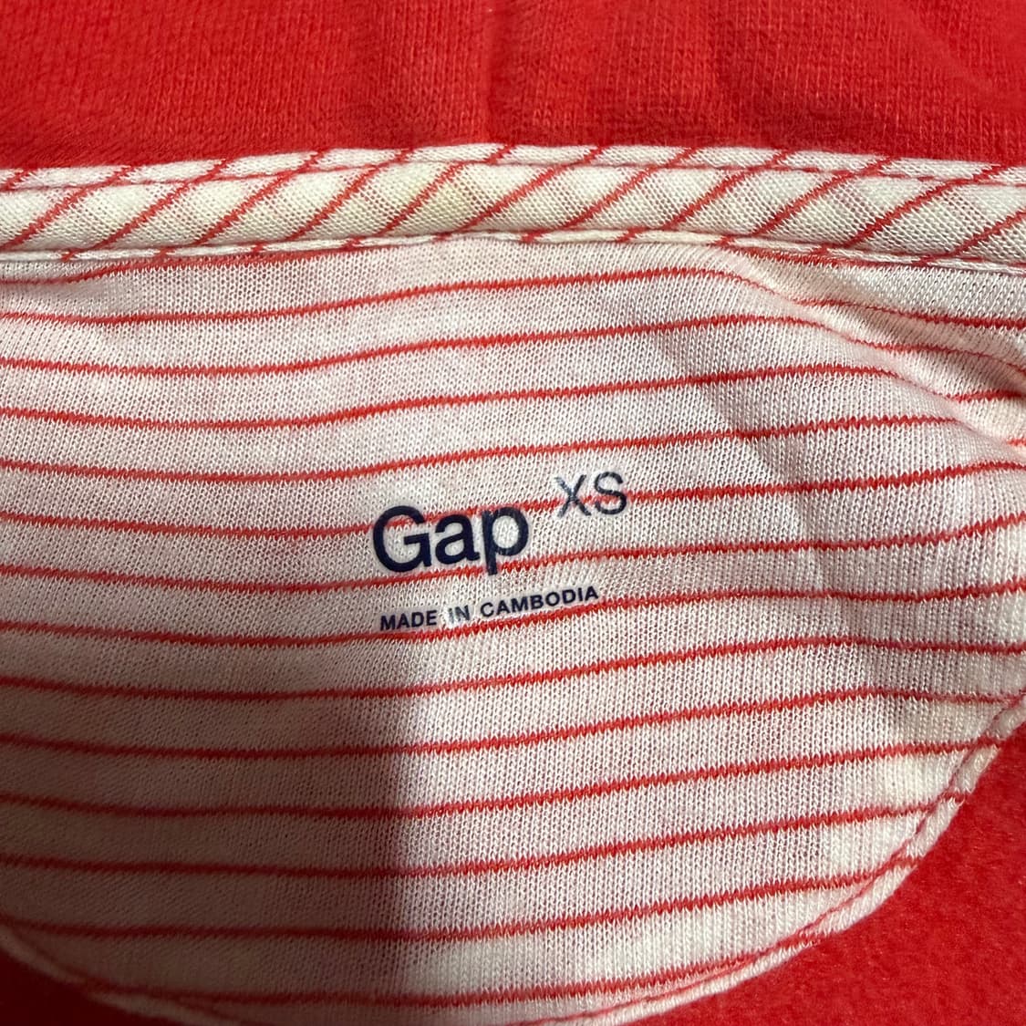 갭 다홍 후드집업 xs 상품이미지3