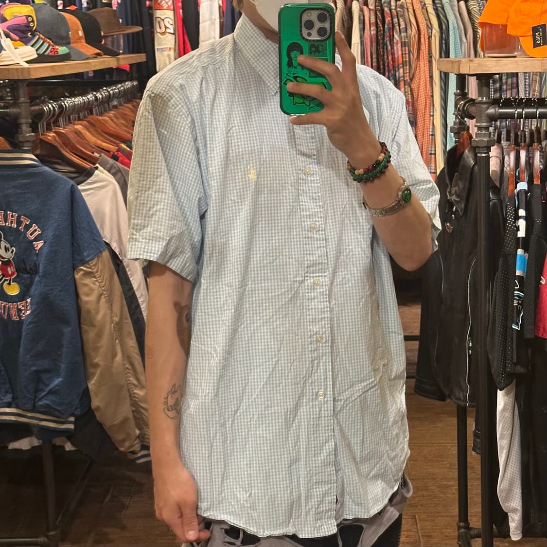 [HI] 폴로 랄프로렌 반팔 셔츠 체크블루 상품이미지4