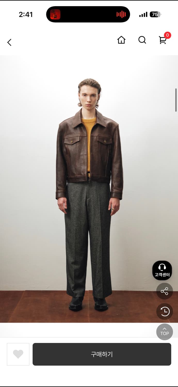 노이어 엔틱 카우레더 트러커 자켓 50 상품이미지2