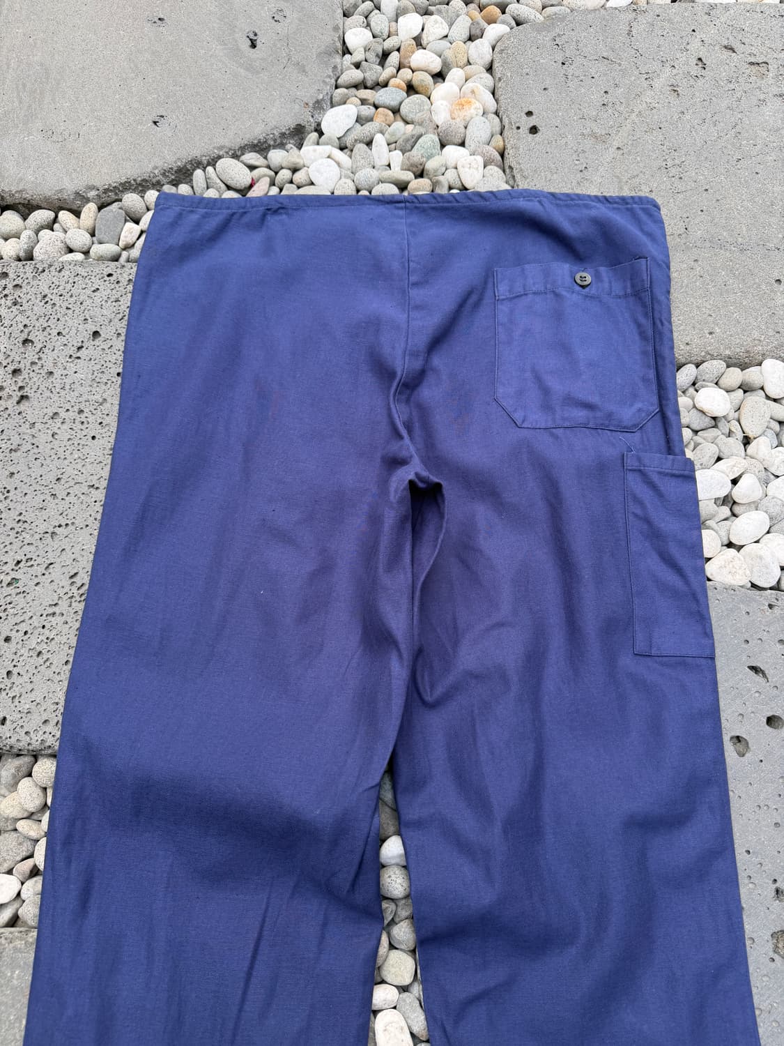 1990s LINEN NAVY DRAWSTRING 린넨 프렌치워크팬츠 상품이미지9