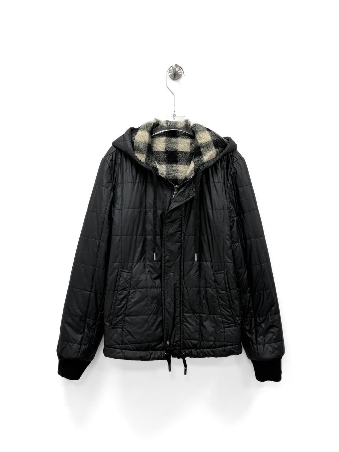 돌체앤가바나 체크 리버서블 후드 패딩 자켓 상품이미지1