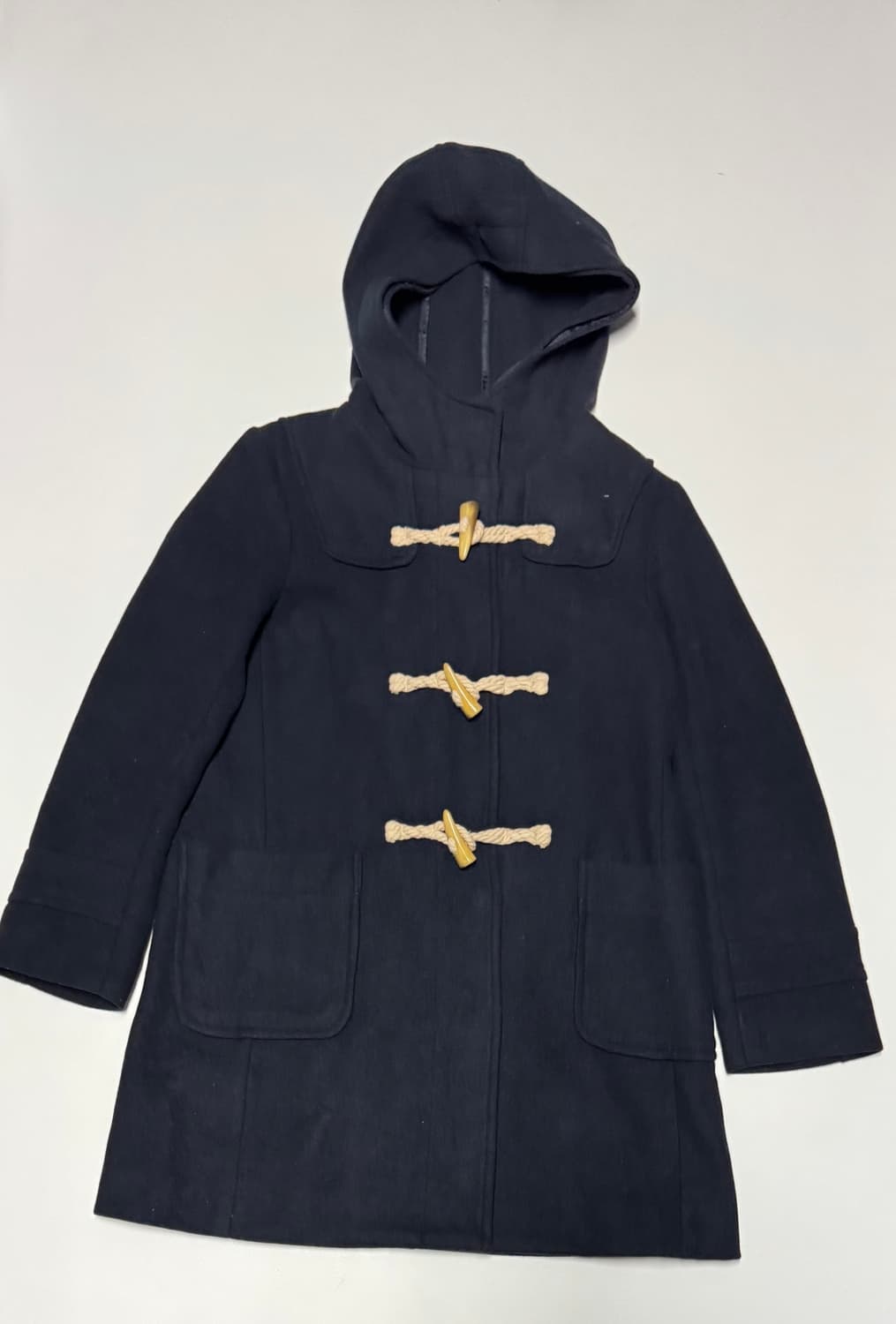 여성 일본빈티지 떡볶이 후드 더플 코트 네이비 M 상품이미지1