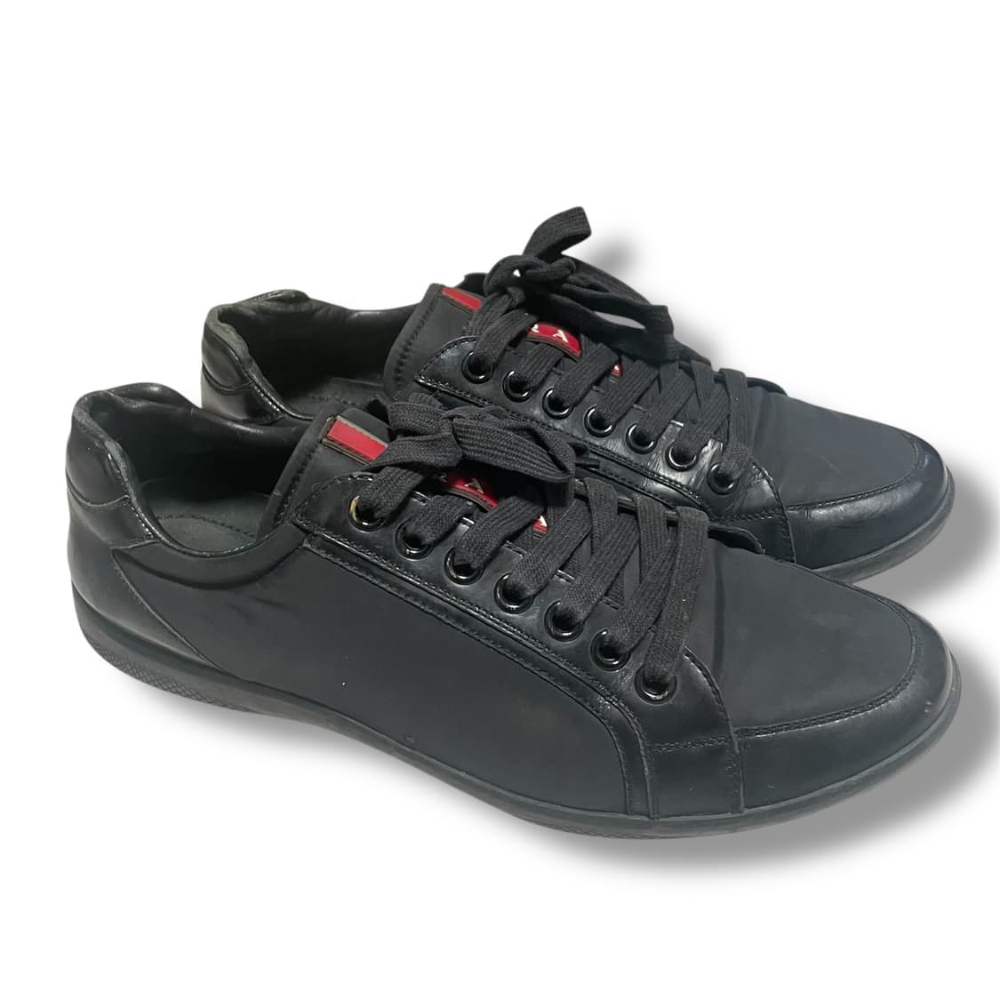 270~275) 프라다 스포츠 레더 나일론 스니커즈 블랙 상품이미지2