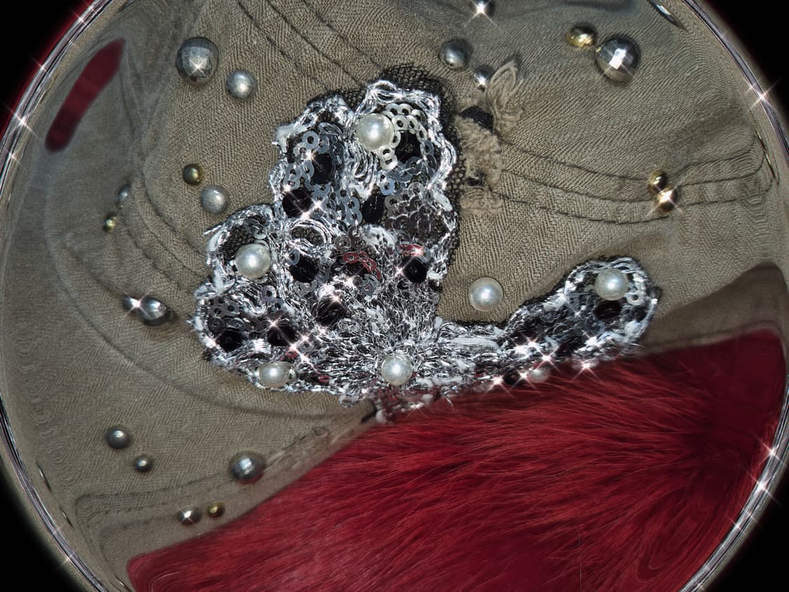 Vintage Butterfly lace pearl Cap 상품이미지2