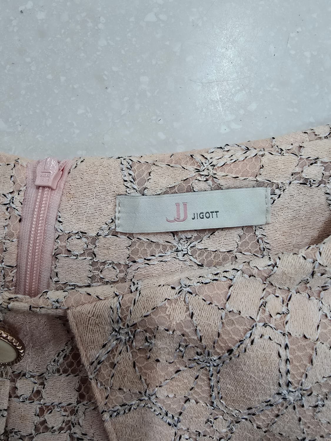 JJ지고트 레이스 카라넥 7부 원피스 상품이미지8