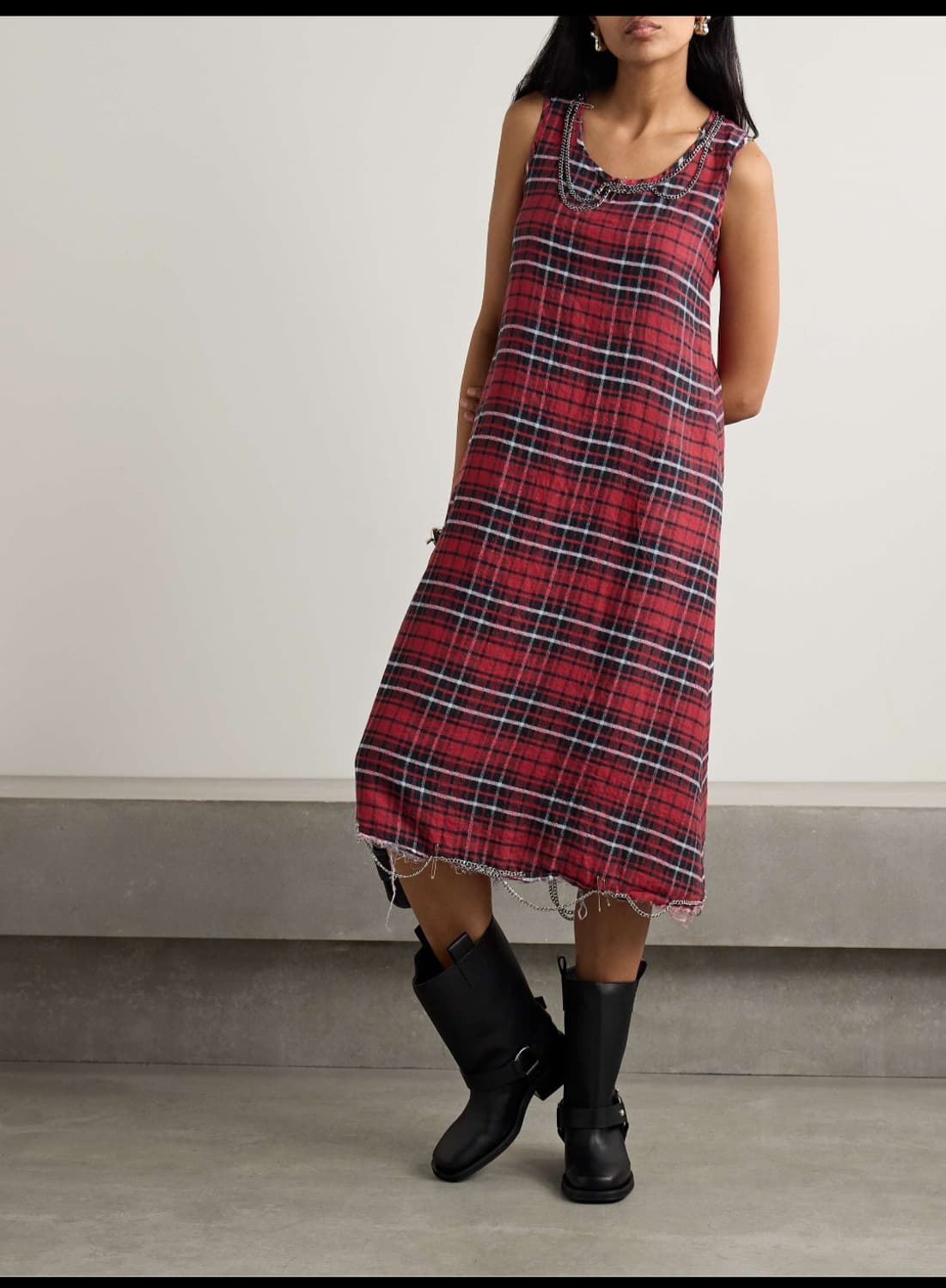 알써틴 R13체크 체인 원피스 상품이미지2