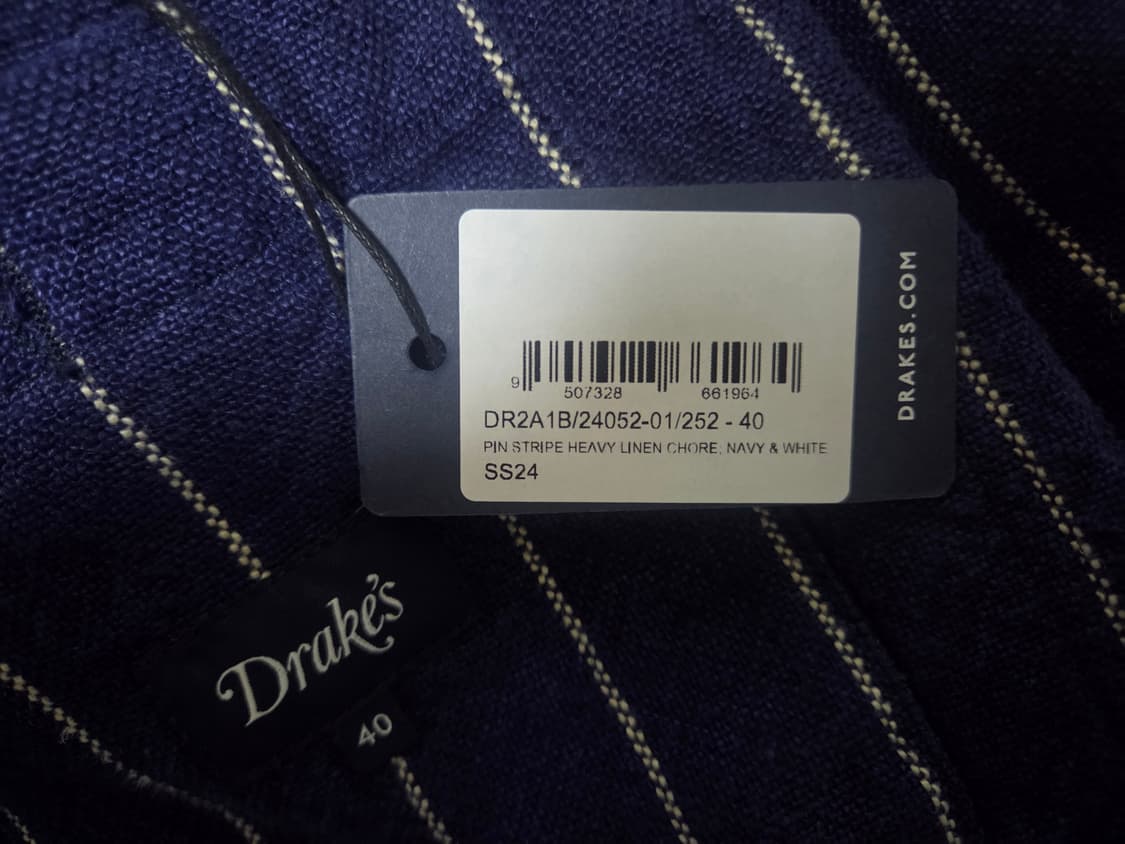 드레익스 핀스트라이프 린넨 초어자켓 40사이즈 상품이미지8