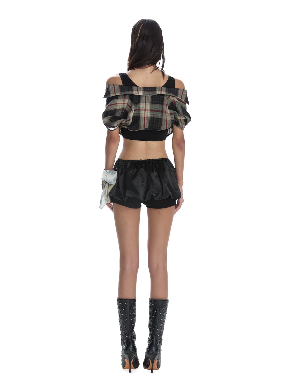 24ans 체크 크롭반팔셔츠 S 상품이미지3