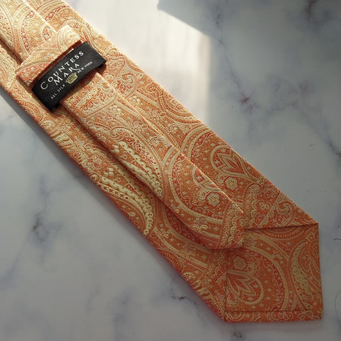카운테스마라 실크 오렌지 페이즐리 넥타이 9.6cm A+등급 K1336
 상품이미지9