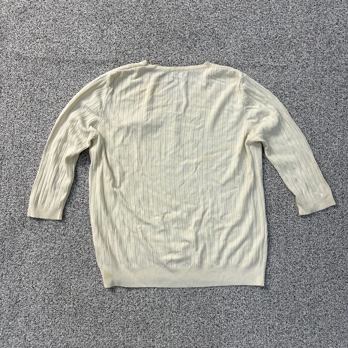 실측 크리스탈 골지 브이넥 7부 긴팔티 0416J 상품이미지2