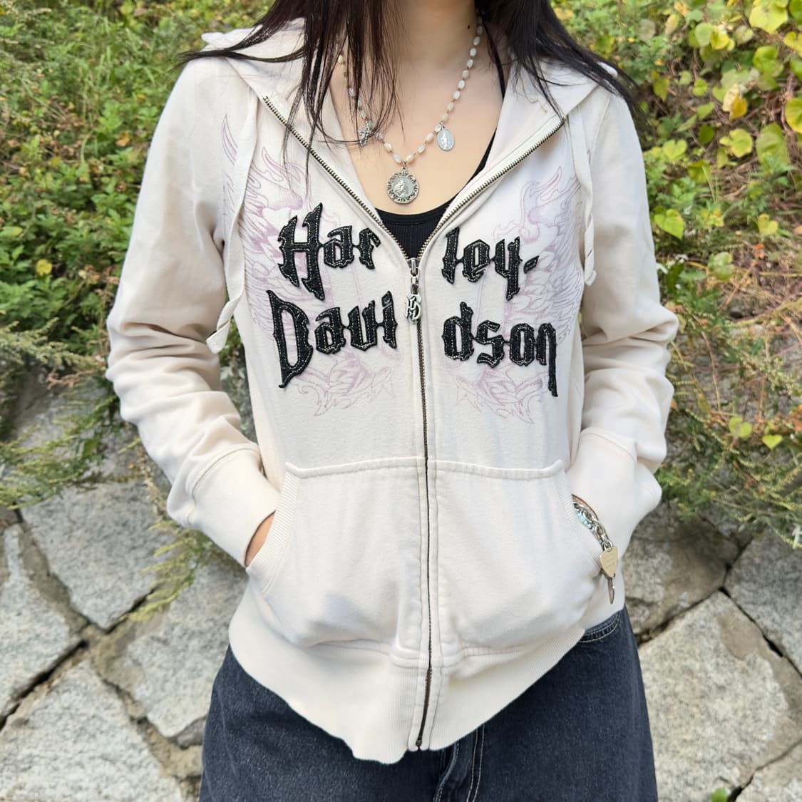 2008년식 할리데이비슨 퍼플 윙 후드 집업 상품이미지9