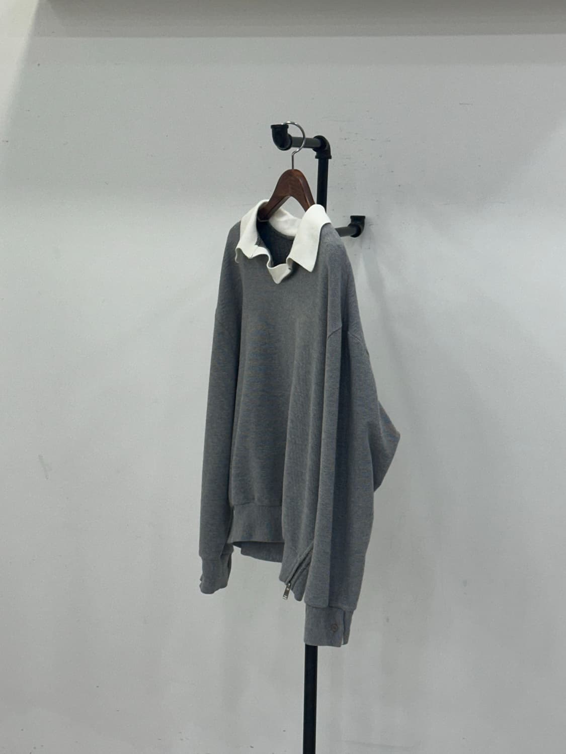 시스템 옴므 오픈 카라 니트 상품이미지5