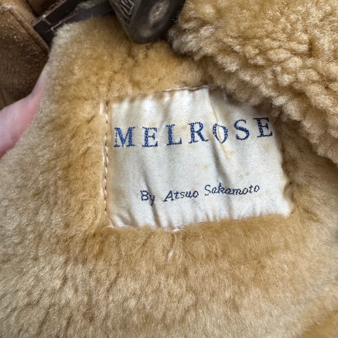 00s JPN VINTAGE 무스탕 더플 롱 코트 후드 포인트 브라운 상품이미지5