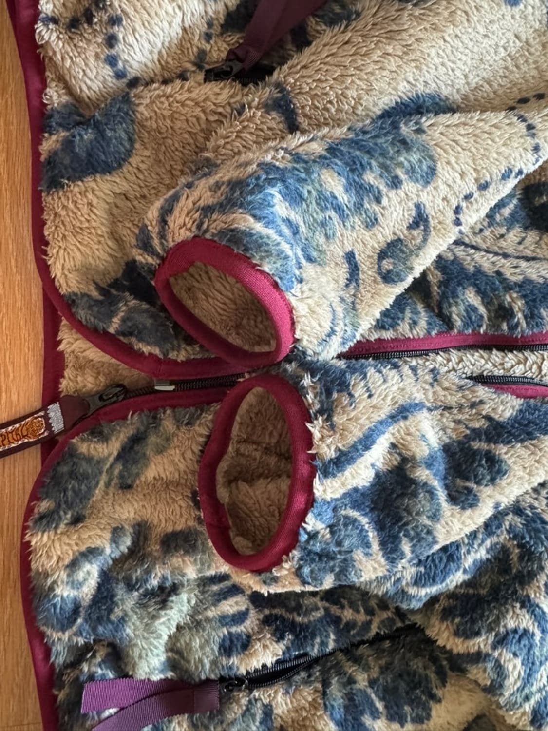 캐피탈 다마스크 패턴 마리아 플리스 집 블루종 베이지 5사이즈 상품이미지3