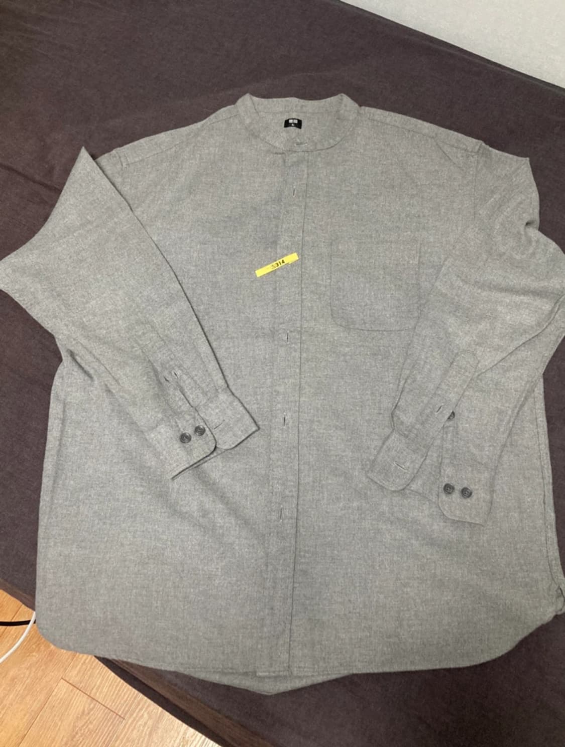 유니클로 플란넬 셔츠 스탠드 밴드 차이나 카라 상품이미지2