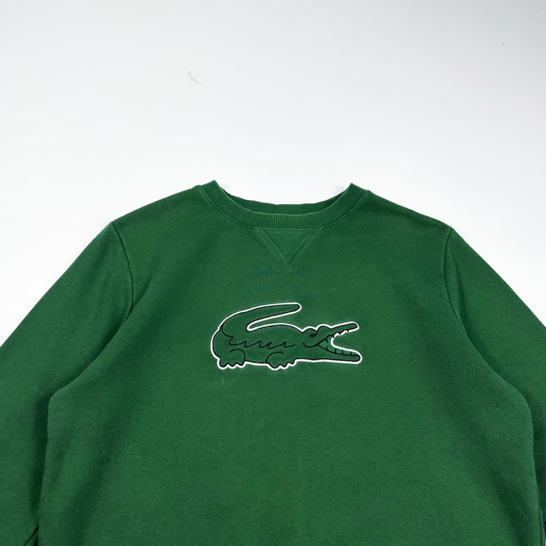 라코스테 크록 카키 그린 크루넥 맨투맨 (M) 상품이미지1