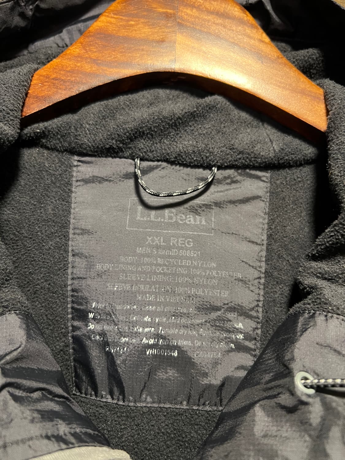 [2XL]L.L.Bean 엘엘빈 플리스 라이닝 블랙 나일론 윈드 브레이커 상품이미지2