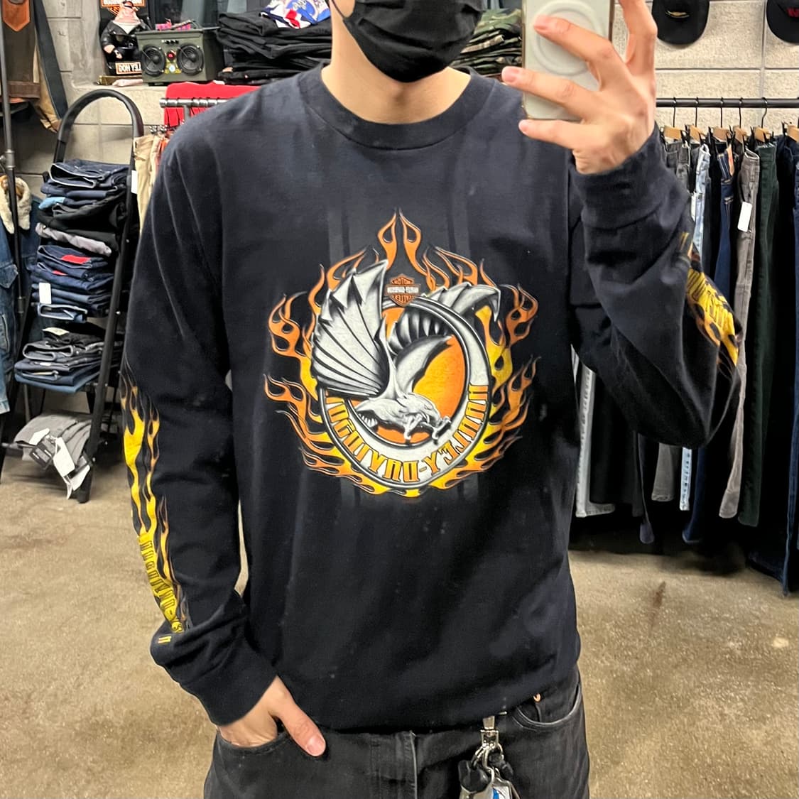 00s 할리데이비슨 플레임 프린팅 롱슬리브 (100) 상품이미지6