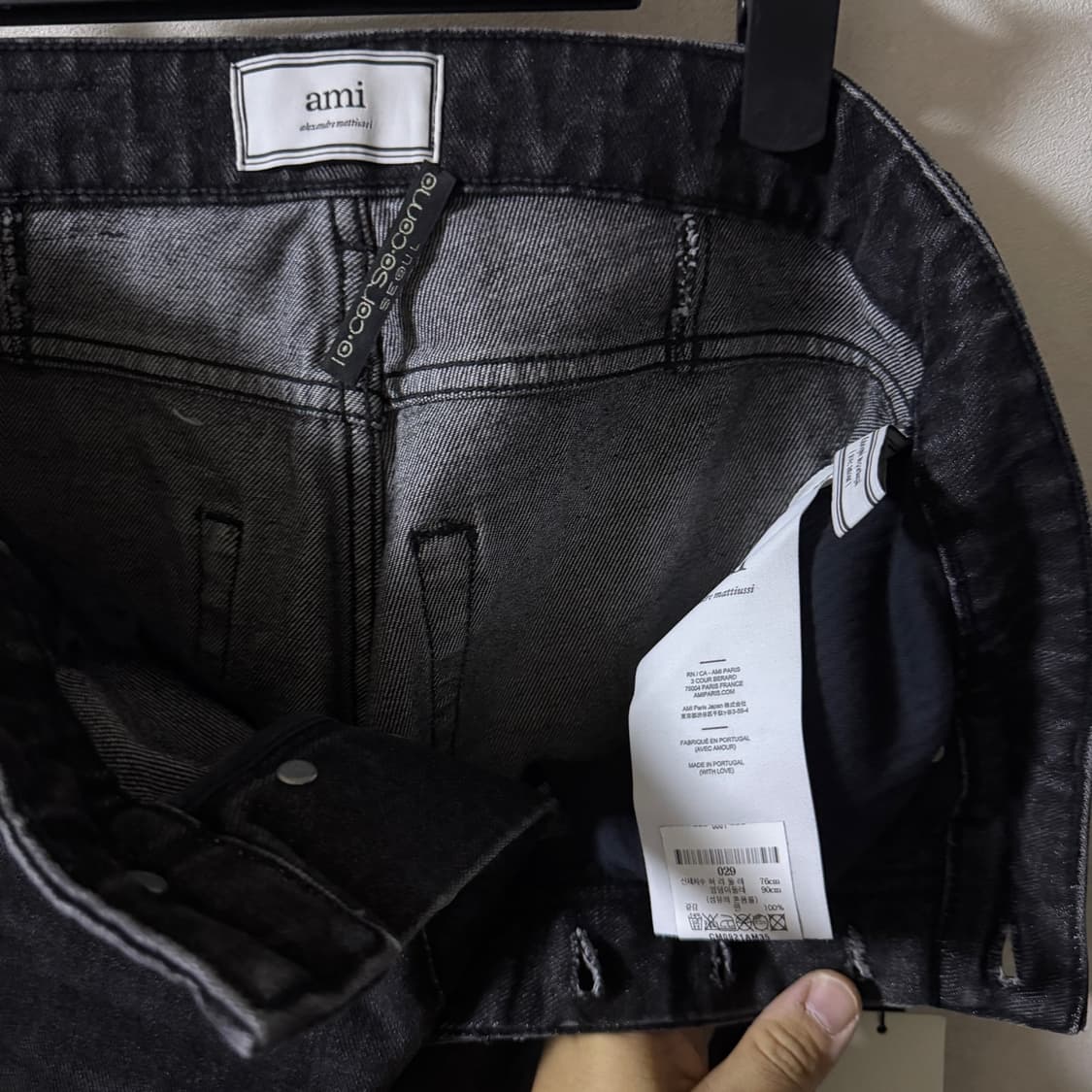 AMI 아미 스트레이트 크롭 블랙진 29(새제품) 상품이미지6