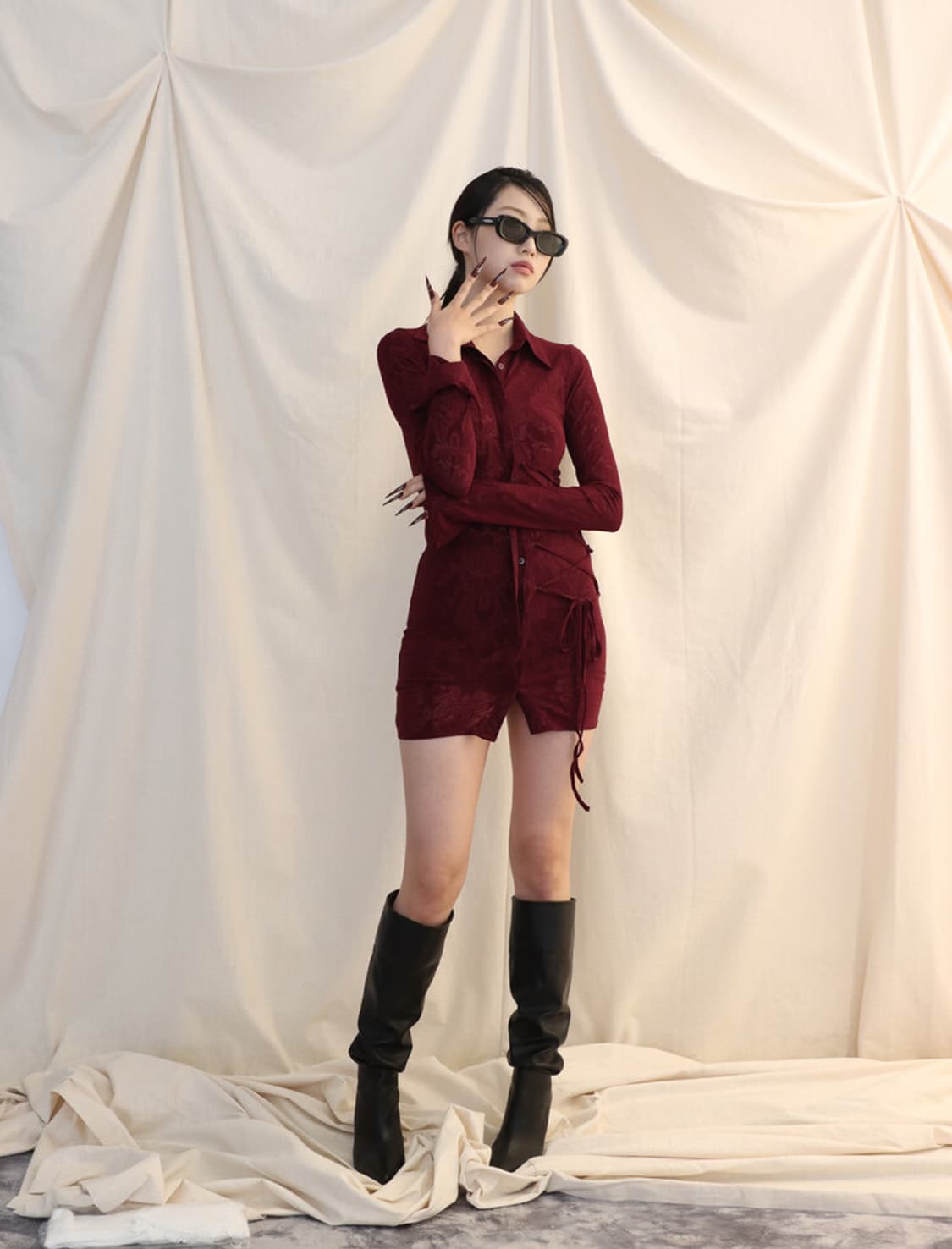 elfelfelfarchives 엘프엘프엘프아카이브스 메쉬 코르셋 원피스 상품이미지3