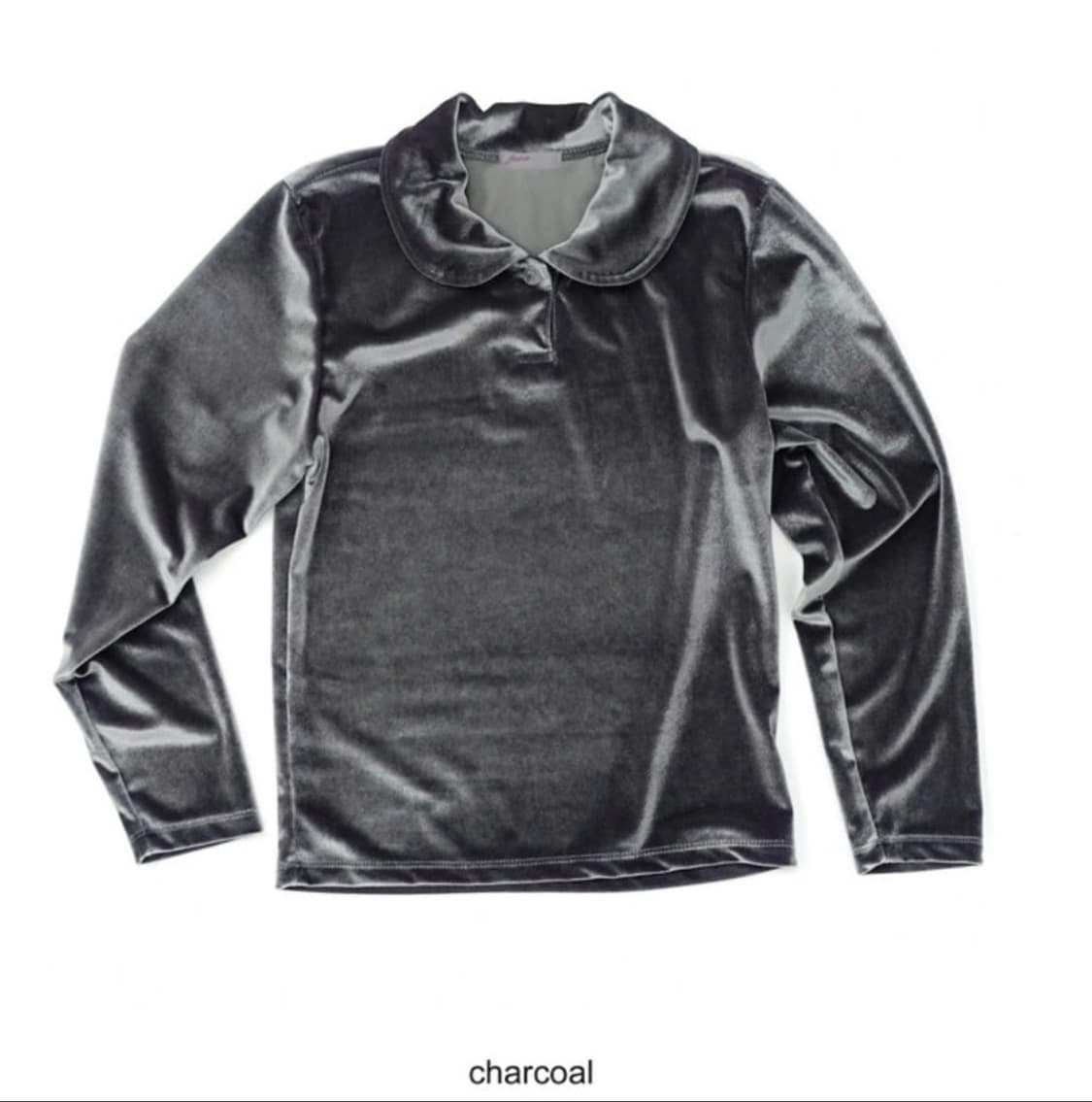 Faerie 샵 페어리 벨벳 라운드 카라 블라우스 챠콜 상품이미지4