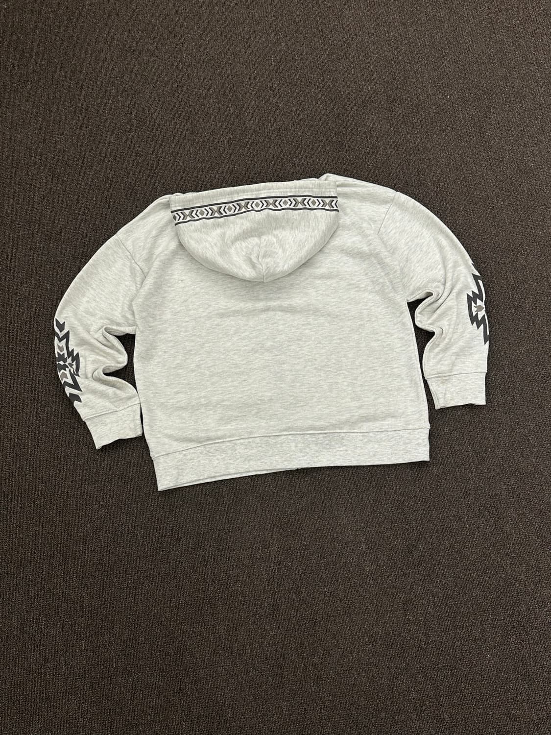 L)Japanese vintage 자수 디테일 헤더 그레이 후드집업 상품이미지6