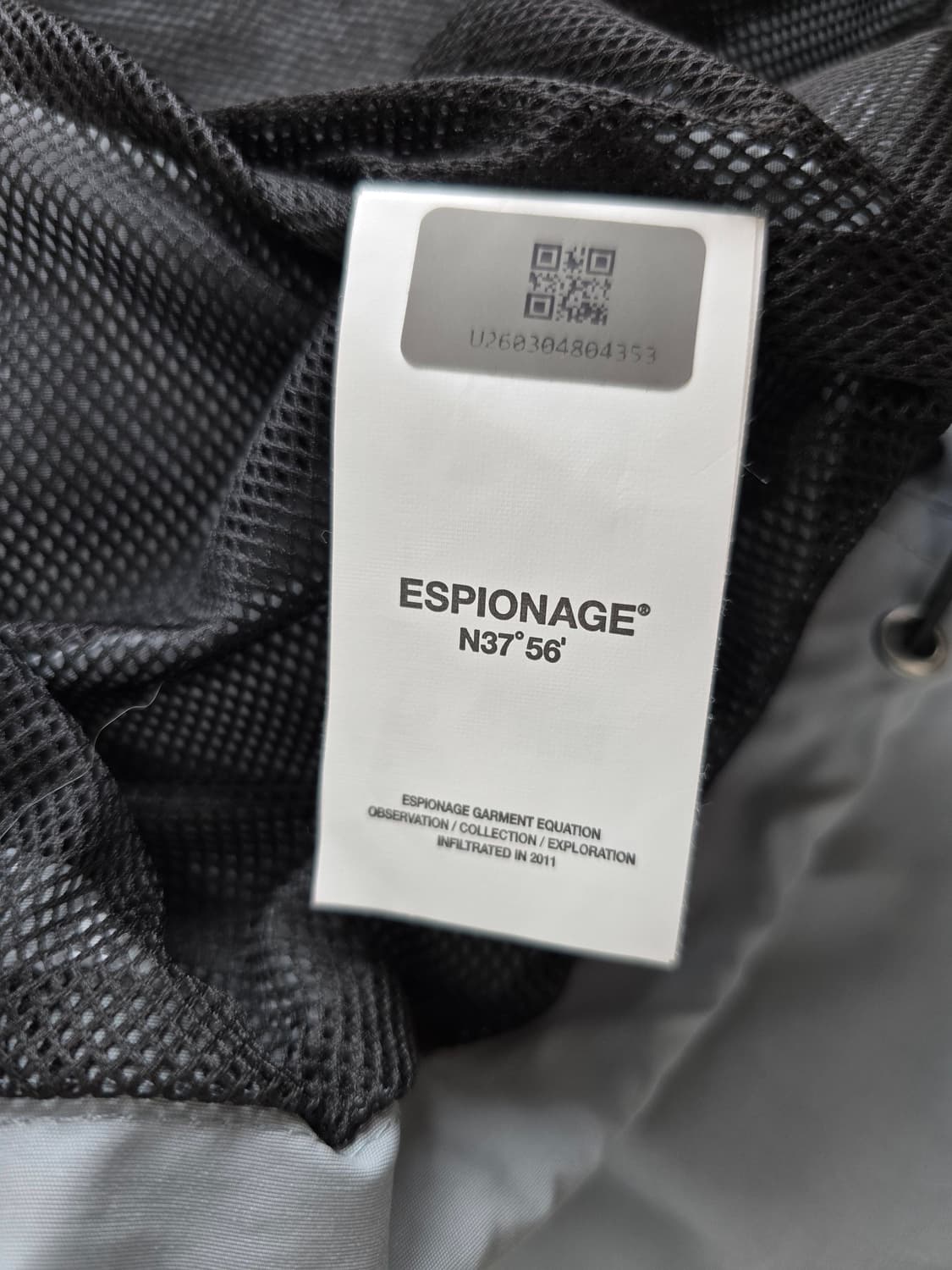 ESPIONAGE 에스피오나지 마운틴 윈드 파카 스틸 블루 그레이 XL 상품이미지4