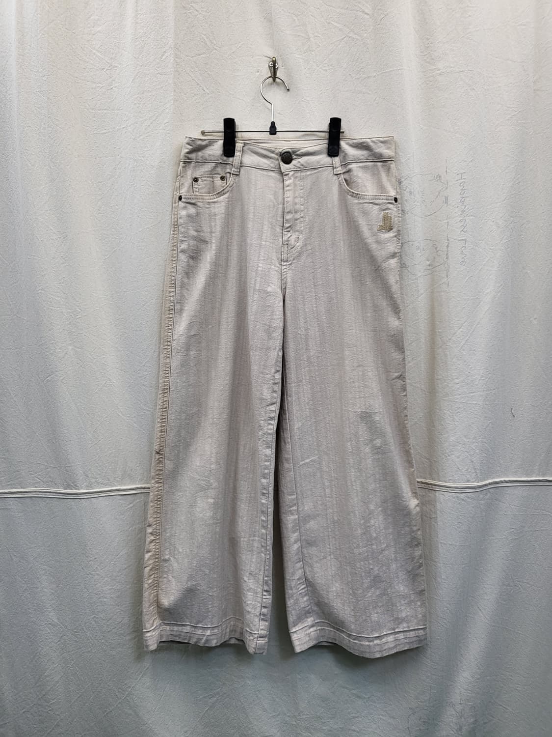 랑방 아이보리 와이드 데님 팬츠 상품이미지1