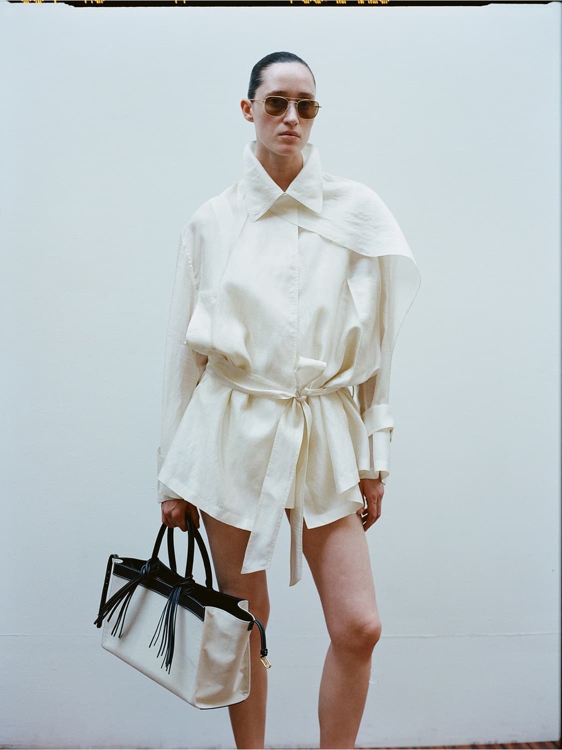 렉토 이비자 캔버스 라지 토드백 에크루 상품이미지5