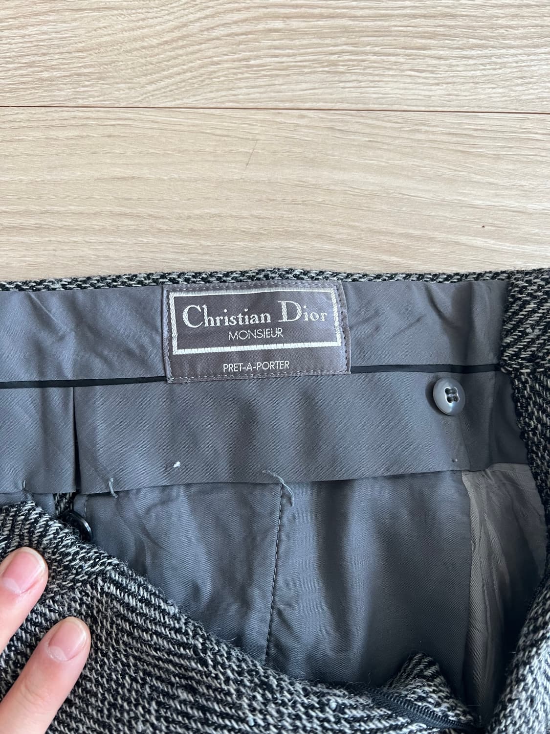 90s 크리스찬디올 무슈 헤링본 팬츠 상품이미지4