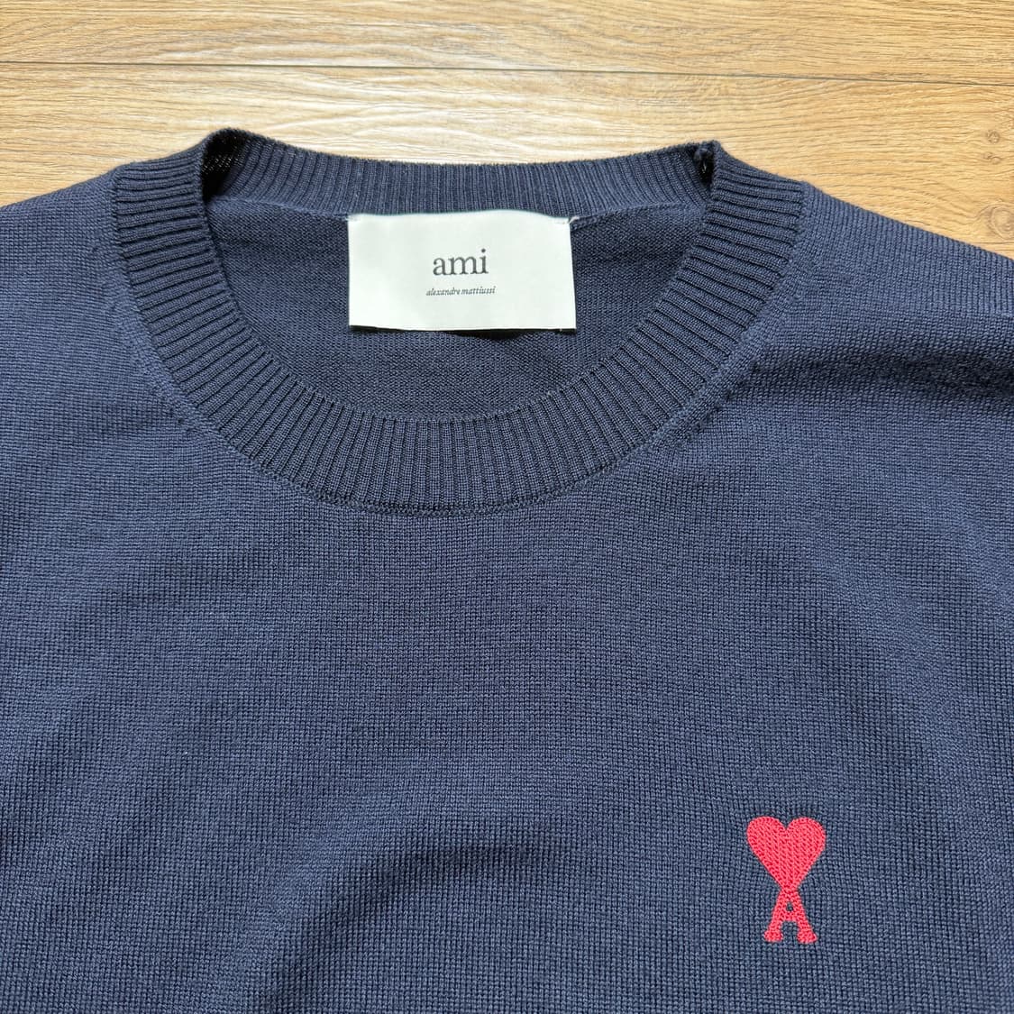 아미 스몰 로고 네이비 울 니트 상품이미지2