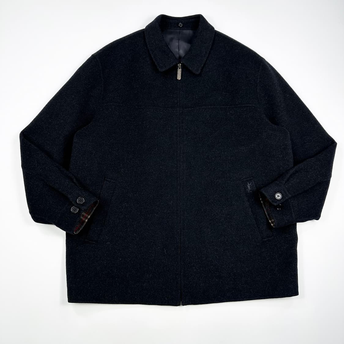 (내피x) 90s YSL 입생로랑 올드 아카이브 하프 울 코트 L 상품이미지1