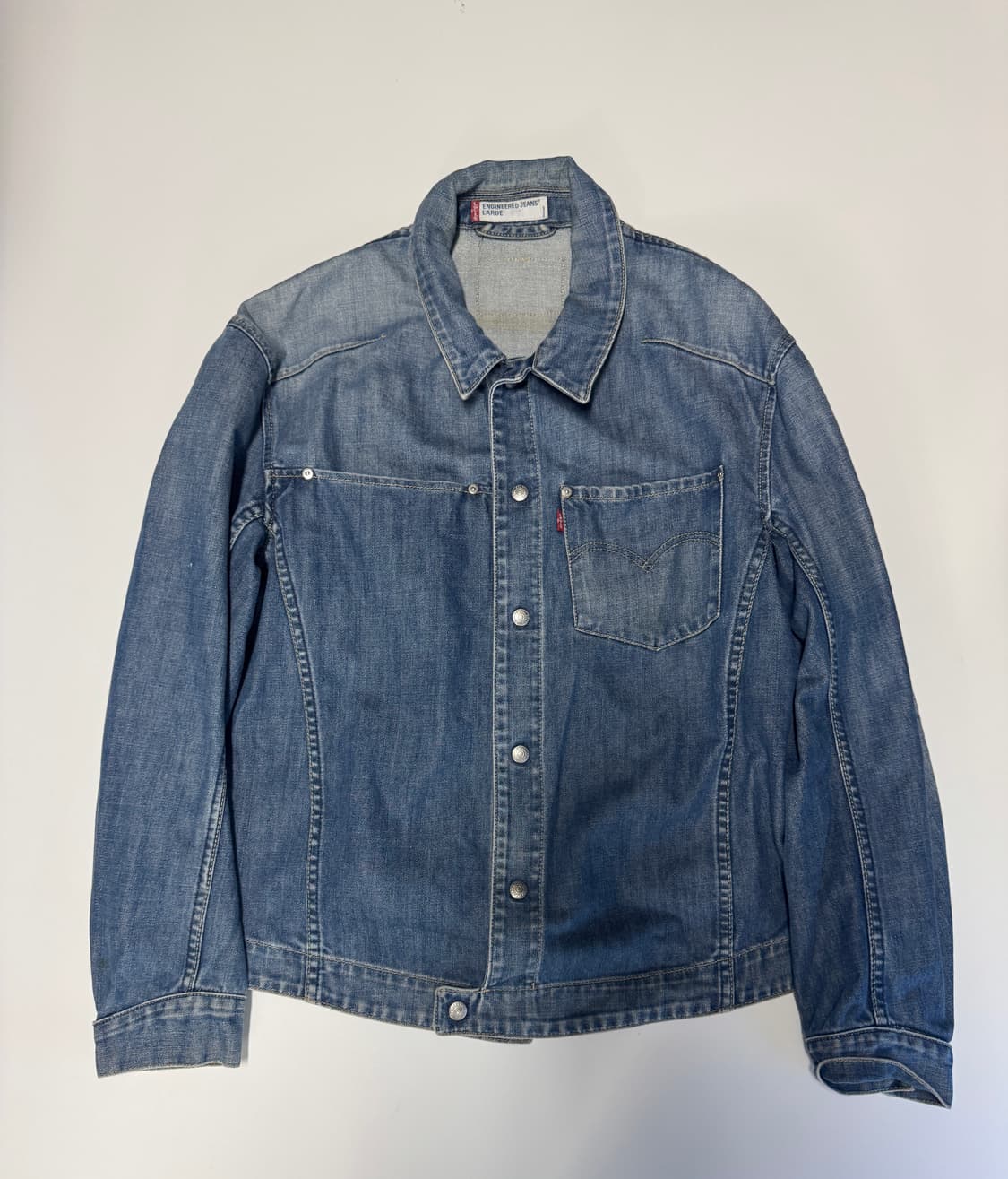 리바이스 엔지니어드진 빈티지 워싱 트러커 데님 자켓 L 상품이미지1