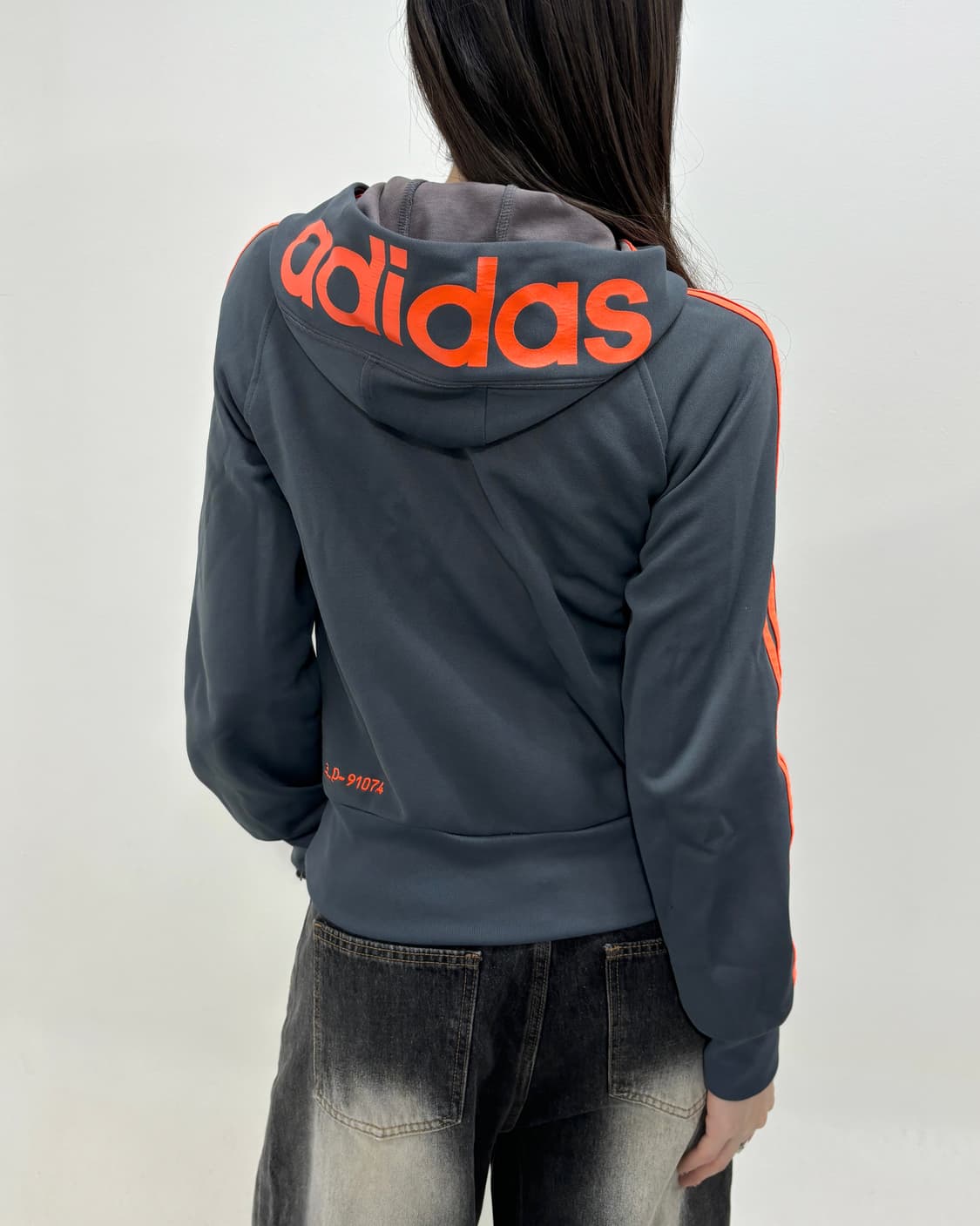 90s올드스쿨 아디 챠콜 주황후드져지 상품이미지3