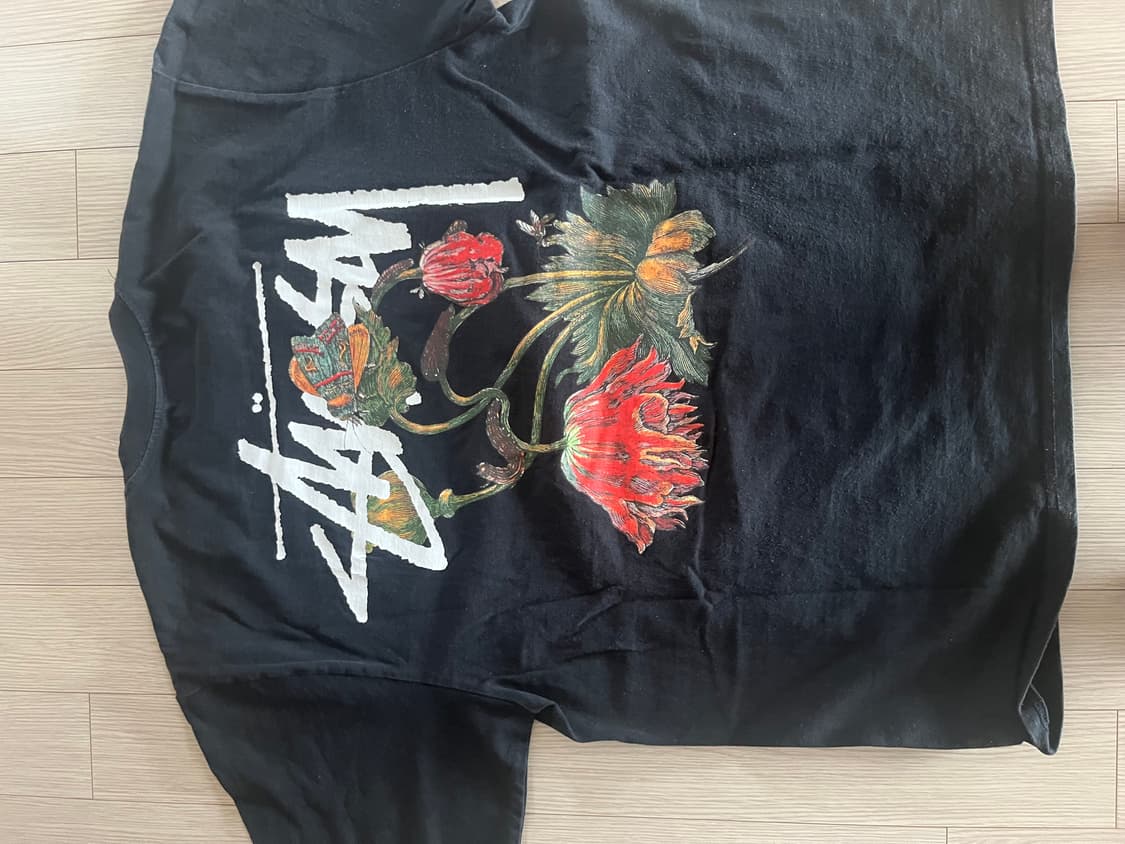 스투시 위더드 플라워 티셔츠 블랙 상품이미지2