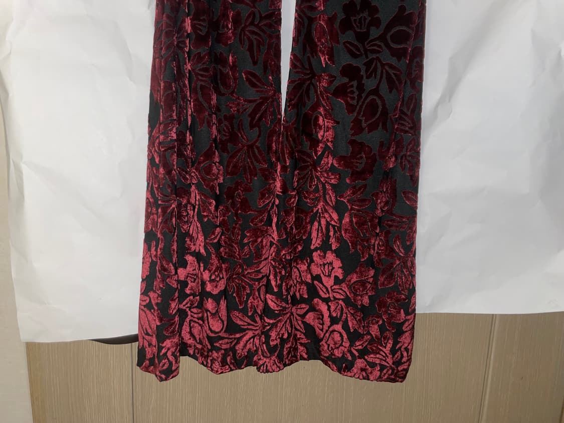 플레어 버건디 벨루어 팬츠 상품이미지3