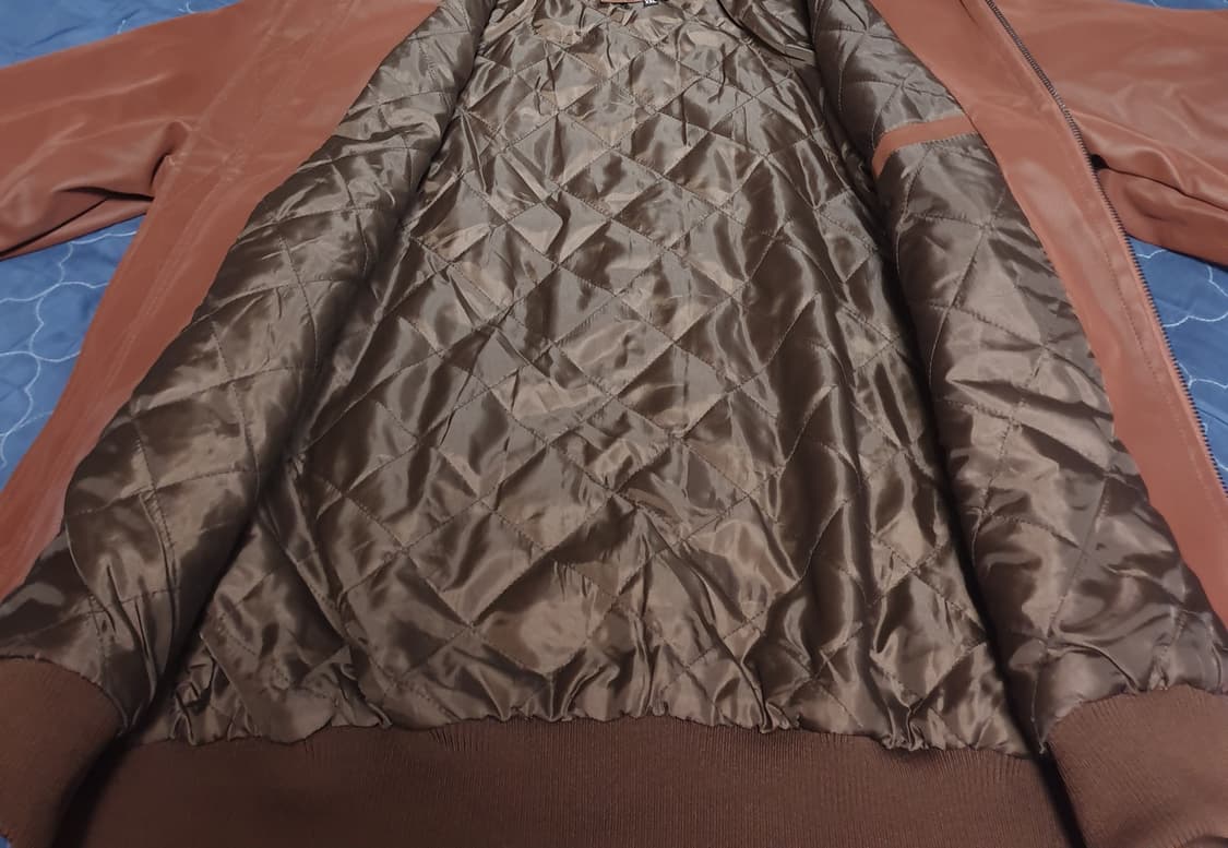 오버핏 가죽 후드 자켓 브라운 (XXL) 상품이미지3