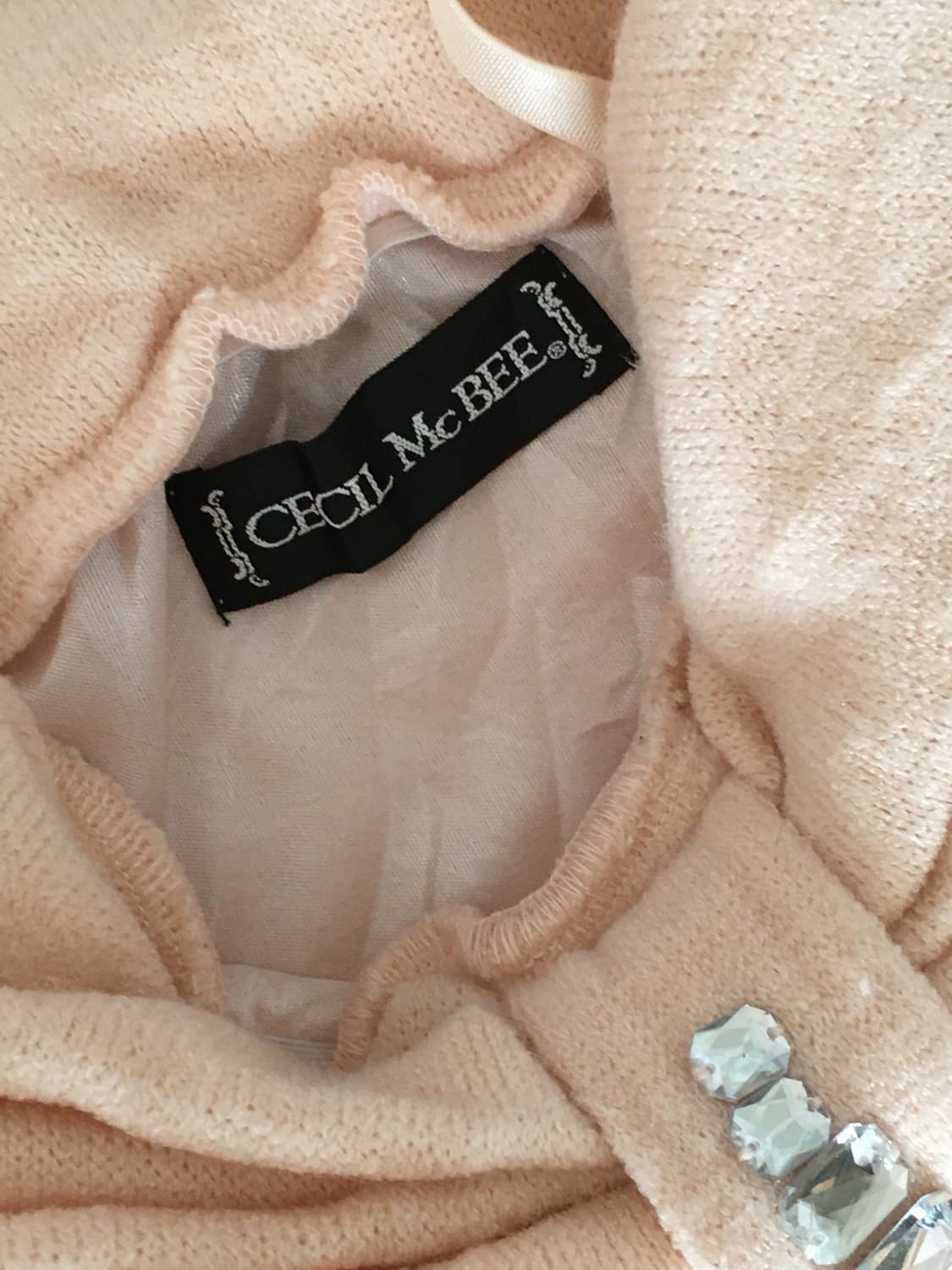 세실맥비 핑크 리본 오프숄더 니트 라떼 히메 러블리 로걀 갸루 빈티지 상품이미지2