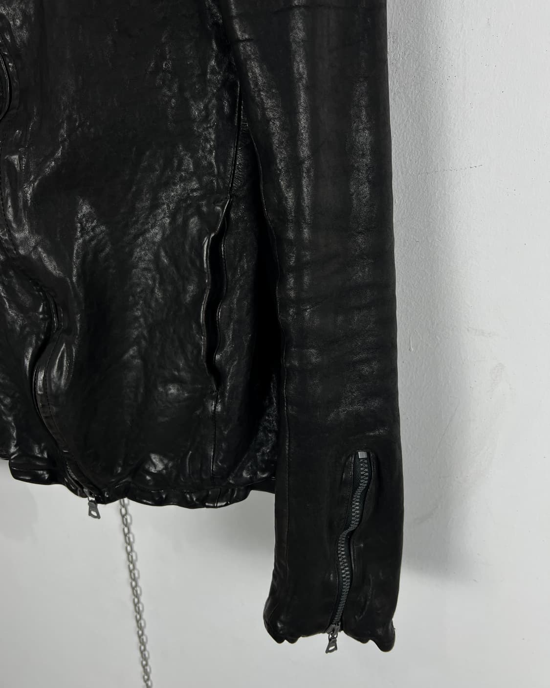 이사무 카타야마 백래쉬 Atsushi Yanaka poem 레더 자켓 상품이미지5