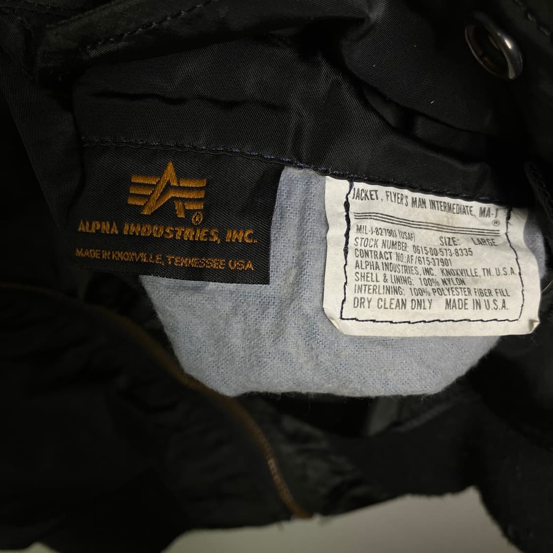 알파인더스트리 블랙 ma-1 항공 점퍼 L 상품이미지3
