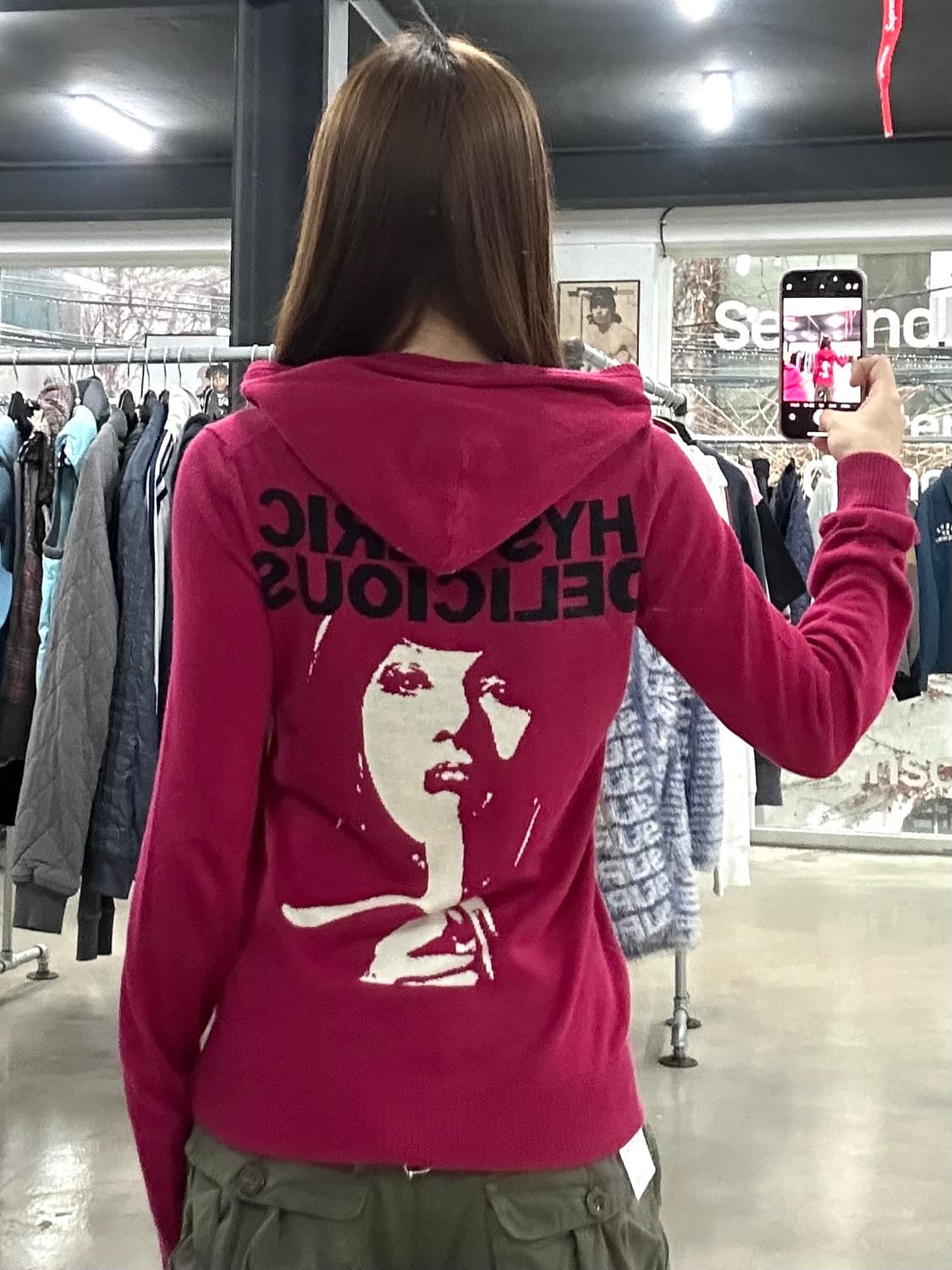 히스테릭글래머 히스걸 딜리셔스 루즈 후드집업 상품이미지1