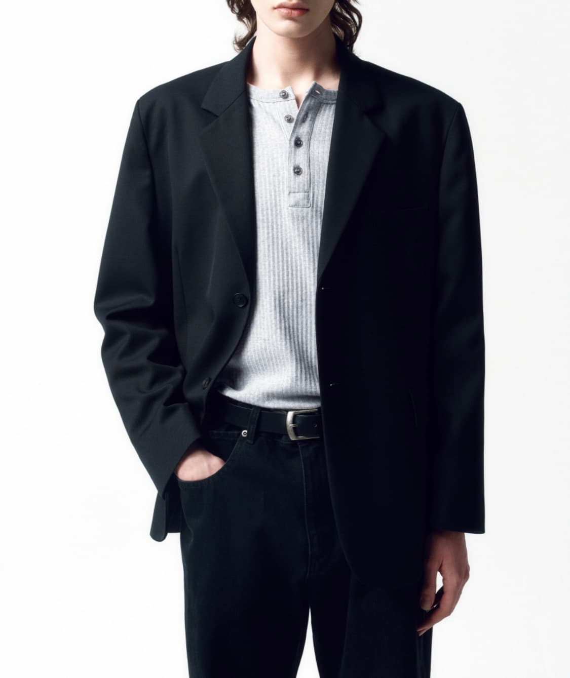 (오늘만급처)인사일런스 오버사이즈 울블레이저 블랙L 새상품 상품이미지1