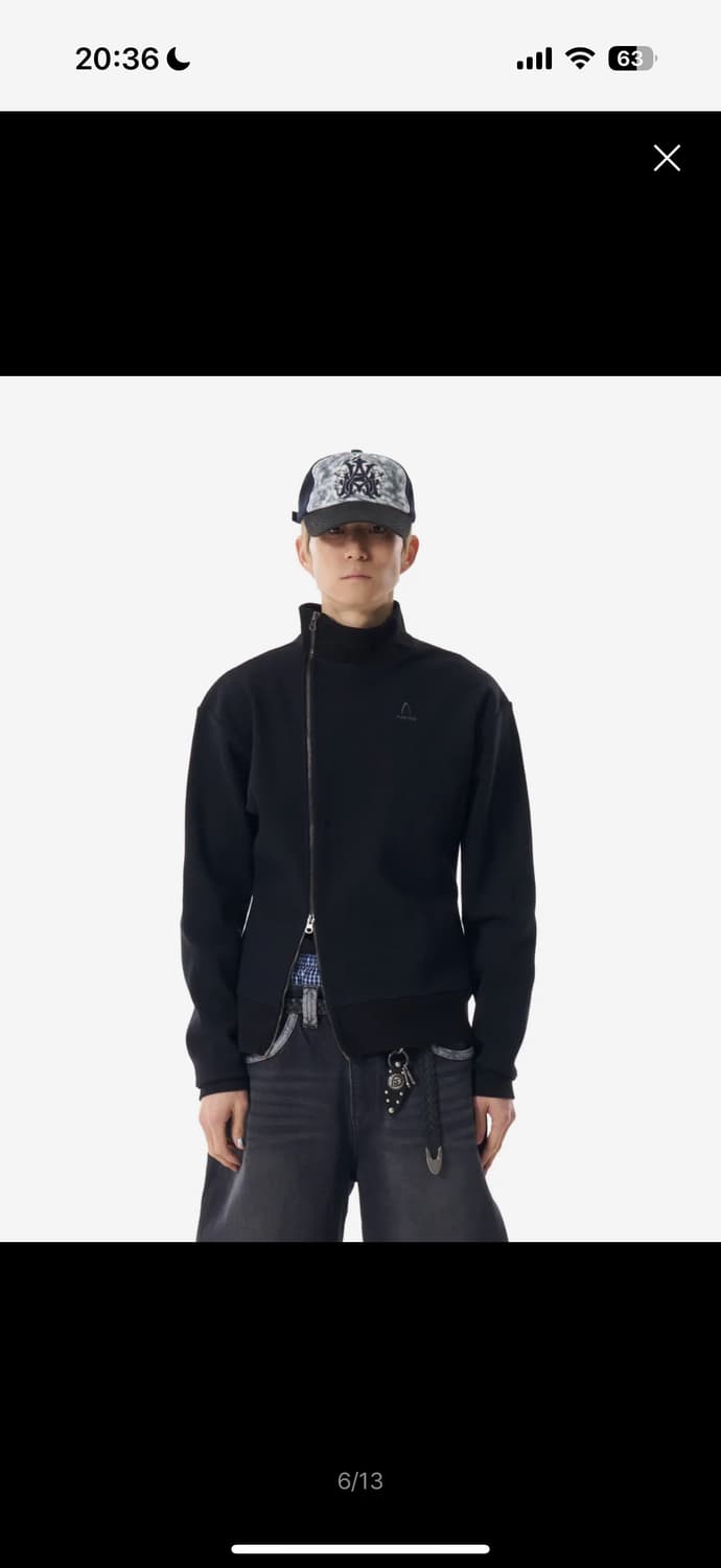 구매글) 아캄 사이드넥 집업 블랙 사이즈 2 상품이미지2