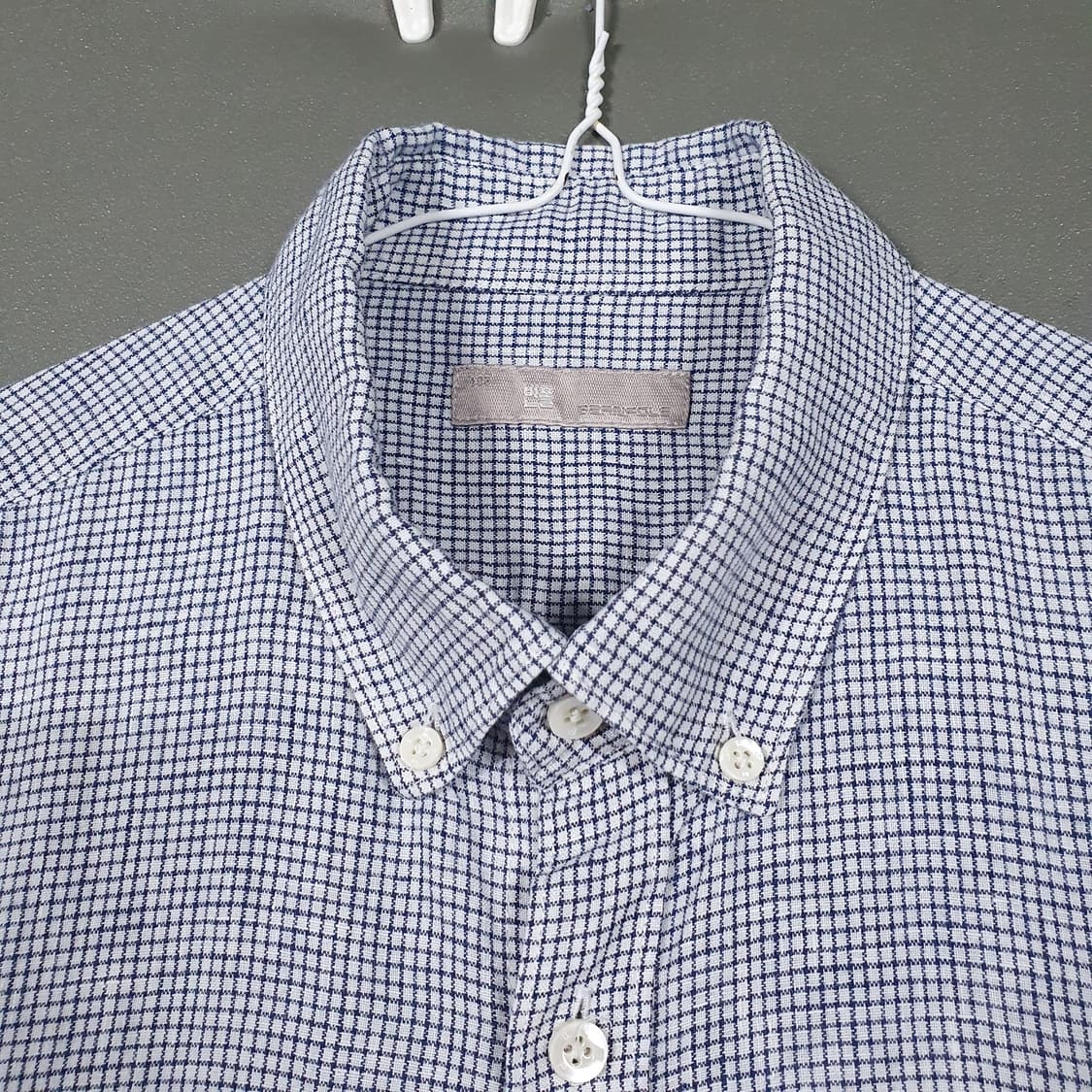 105 (XL) 빈폴 신형 20ss 화이트 린넨 미니 윈도우 체크 셔츠 상품이미지5