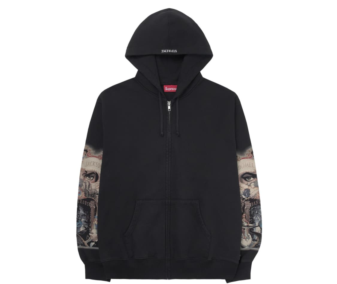 (새상품) 슈프림 마이클잭슨 데인저러스 후드 집업 블랙 XXL 상품이미지1