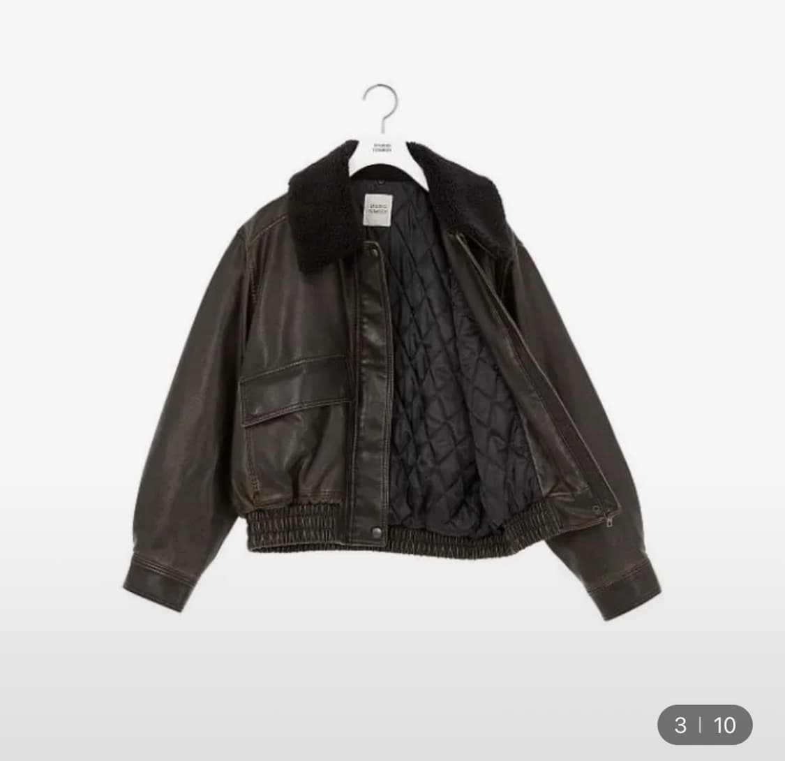 톰보이 페이크 레더 블루종 상품이미지3