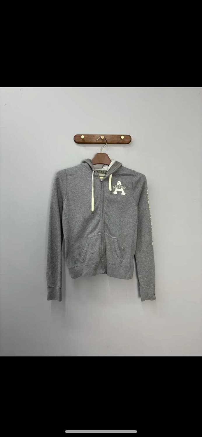 아베크롬비 사이드 패치로고 그레이 후드집업 H1220 상품이미지2