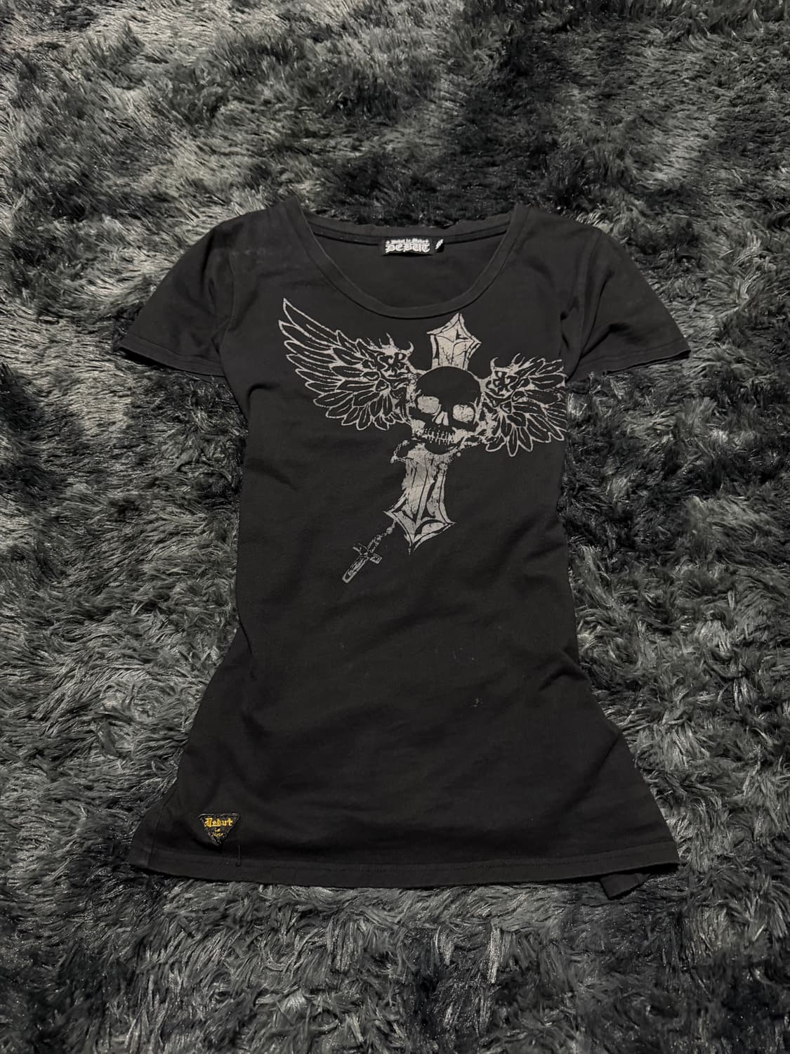 크로스 날개비즈디테일 y2k 반팔 상품이미지1